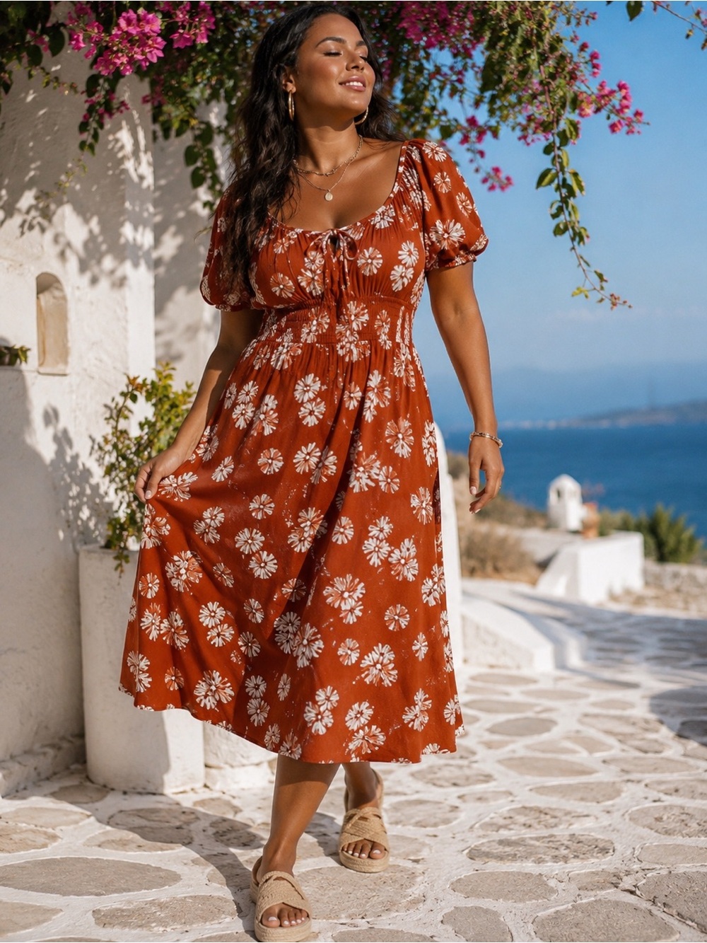MADEWELL Linen Blend Sophia Midi Dress in Rusty Torch Size XXL ••RARE••